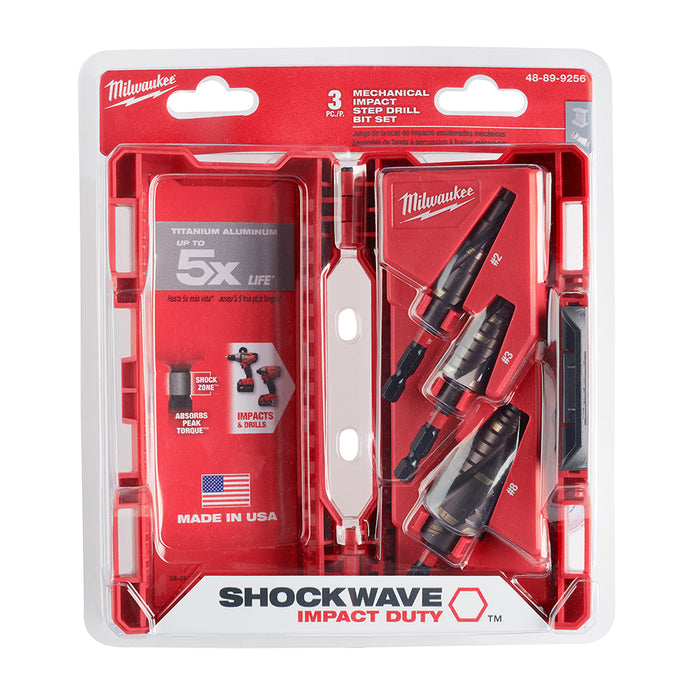 Milwaukee SHOCKWAVE Impact Duty Step Bit Mechanical Set (#2, #3, #8)