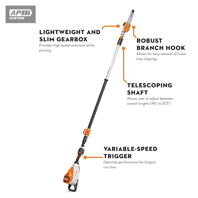 STIHL HTA 160 10" Cordless Telescopic Pole Pruner (AP System)