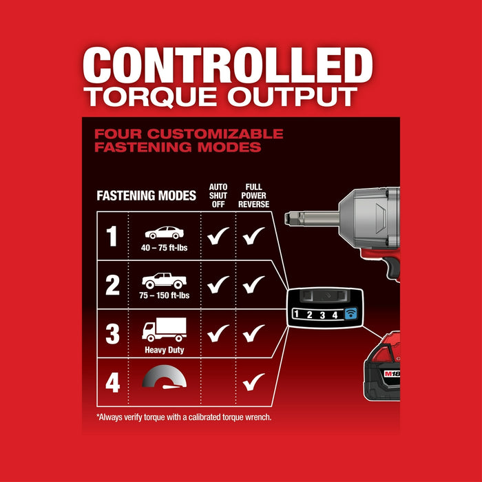 Milwaukee M18 FUEL™ ½” Ext. Anvil Controlled Torque Impact Wrench w/ONE-KEY™ Kit