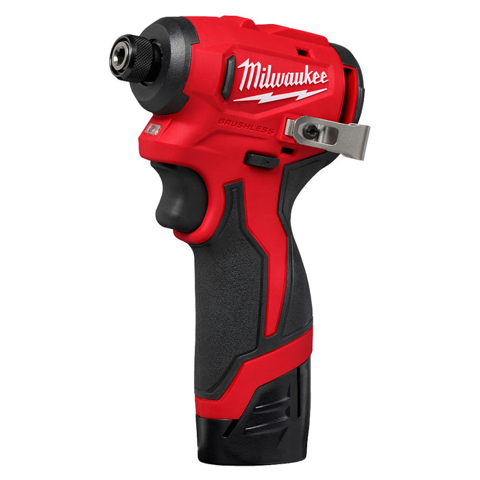 Milwaukee M12 Subcompact Brushless 1/4" Hex Impact Driver Kit