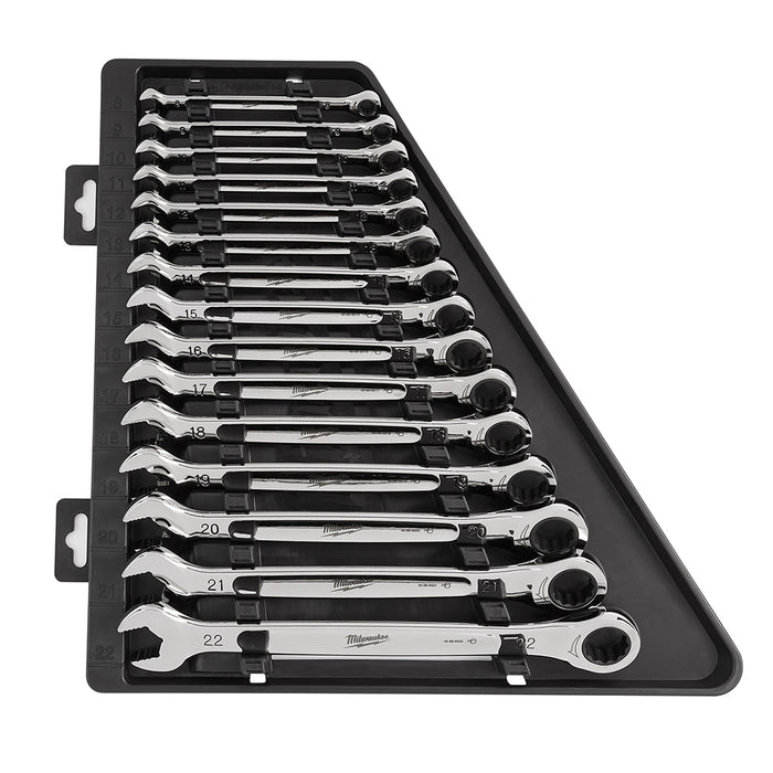 Milwaukee 15 pc. Ratcheting Combination Wrench Set - Metric