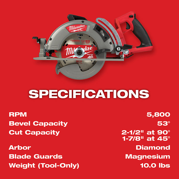 Milwaukee M18 FUEL Cordless Rear Handle 7-1/4" Circular Saw - Tool Only