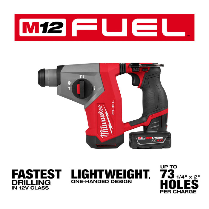 Milwaukee M12 FUEL 5/8" SDS Plus Rotary Hammer Kit