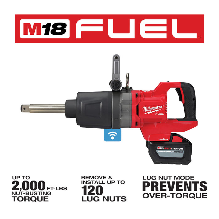 Milwaukee M18 FUEL Cordless 1" D-Handle Ext Anvil High Torque Impact Wrench w/ ONE-KEY Kit