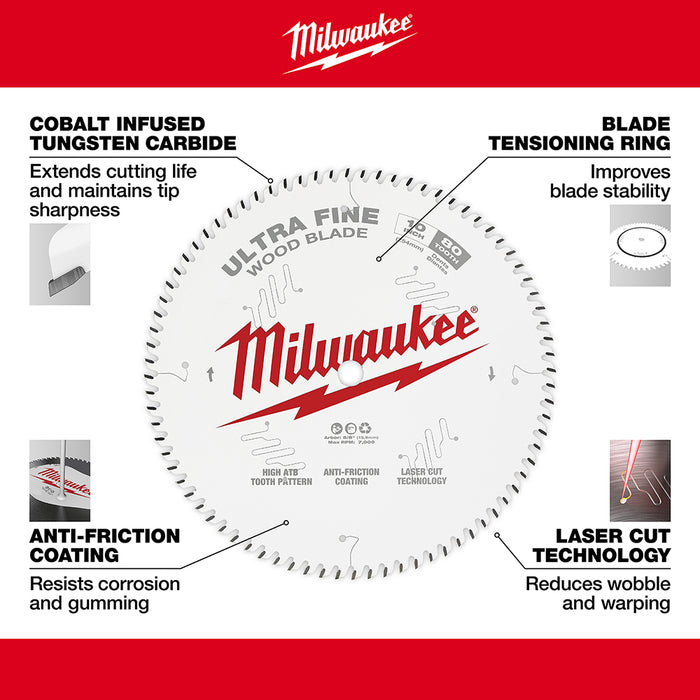 Milwaukee 10" x 80T Ultra Fine Finish Circular Saw Blade
