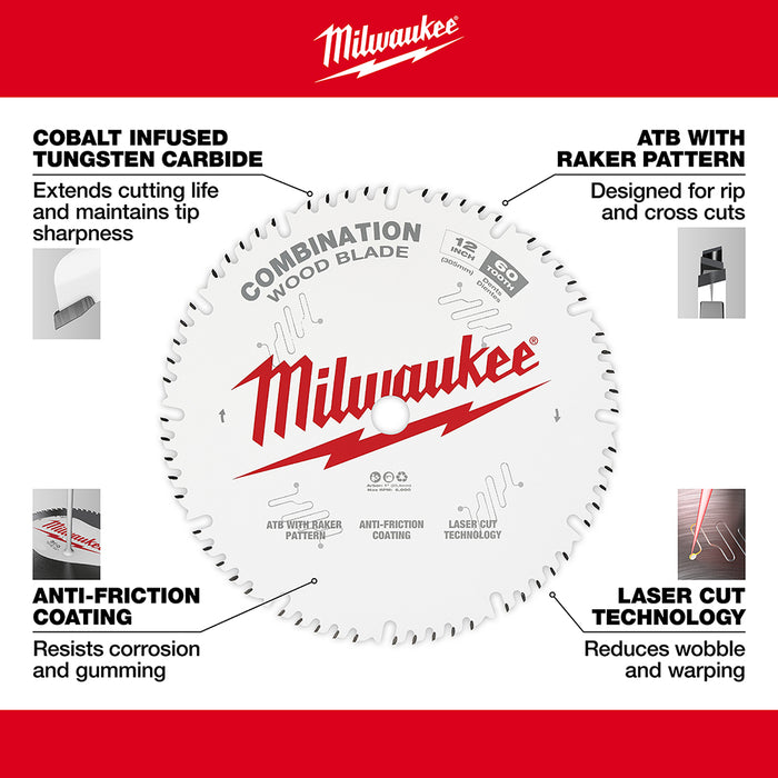 Milwaukee 12" x 60T Combination Circular Saw Blade