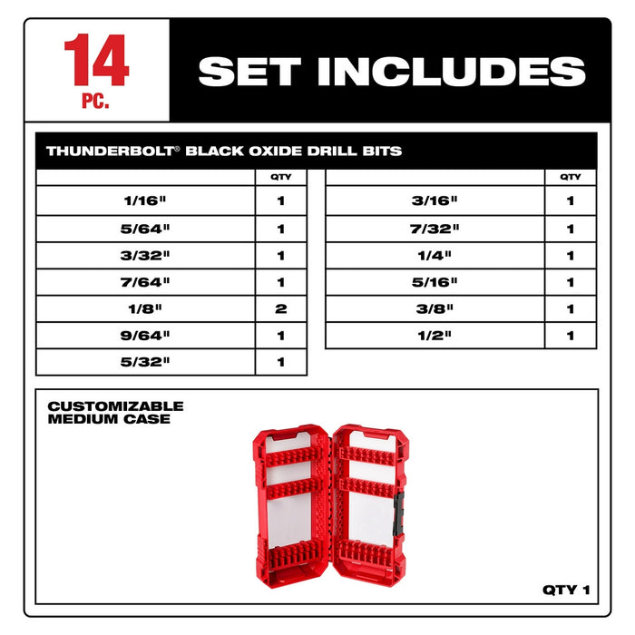 Milwaukee Thunderbolt® Black Oxide Drill Bit Set