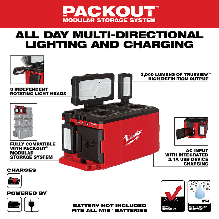 Milwaukee M18 Cordless PACKOUT Light/Charger  - Tool Only