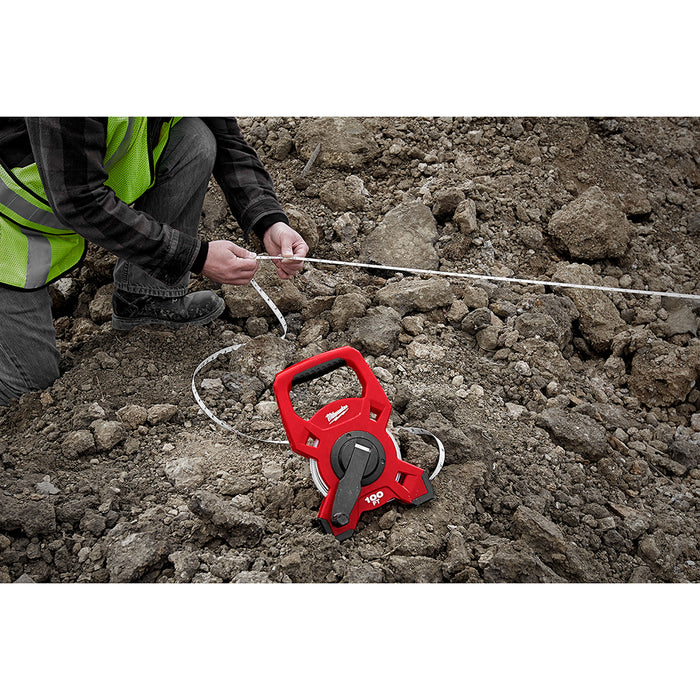 Milwaukee 100 Ft. Steel Open Reel Long Tape Measure