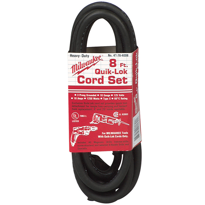 Milwaukee 8 ft. 3-Wire Quik-Lok® Cord