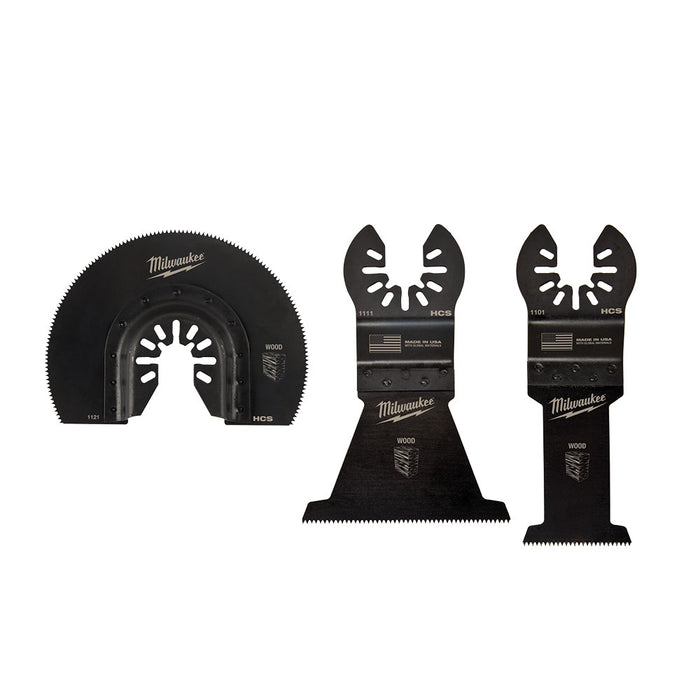 Milwaukee OPEN-LOK Wood Cutting Multi-Tool Blade Variety Pack - 3 Piece