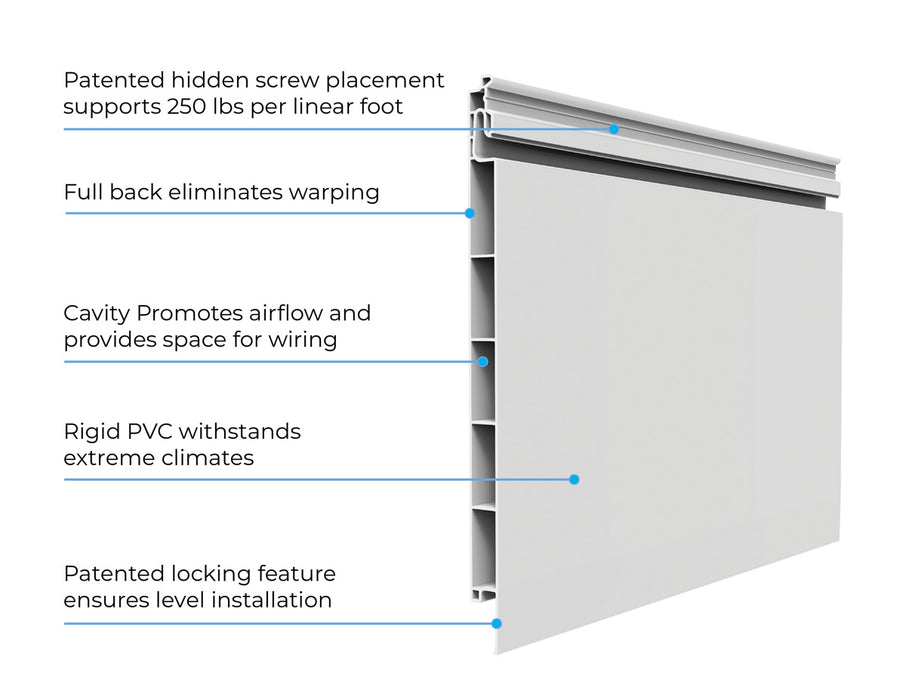 Crownwall 8" Slatwall Panel Slats (32 sq. ft) - 8ft x 4ft