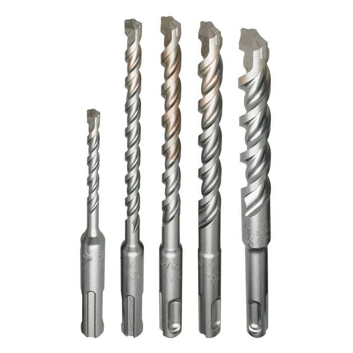 Milwaukee 5-Piece SDS-Plus M/2 2-Cutter Rotary Hammer Drill Bit Kit