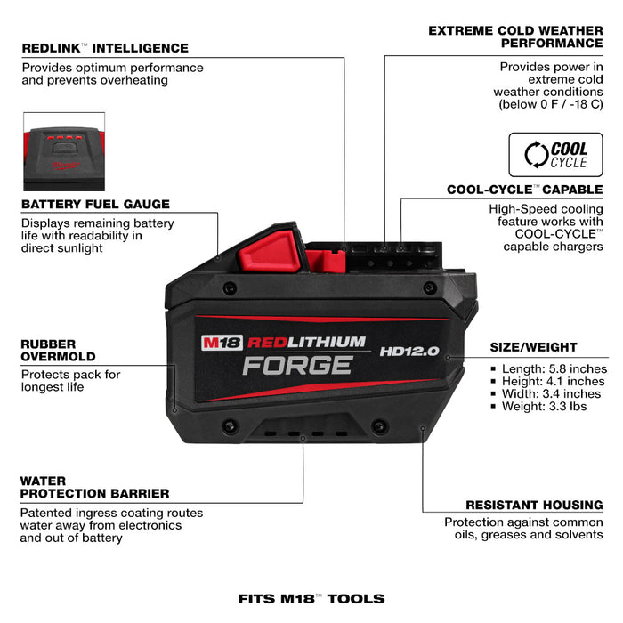 Milwaukee M18™ REDLITHIUM™ FORGE™ HD12.0 Battery Pack