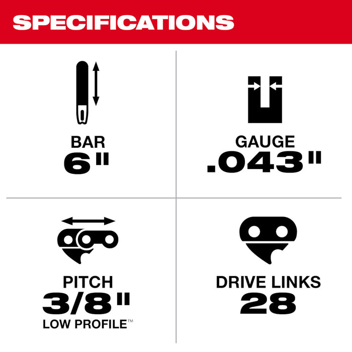 Milwaukee 6" Chainsaw Guide Bar