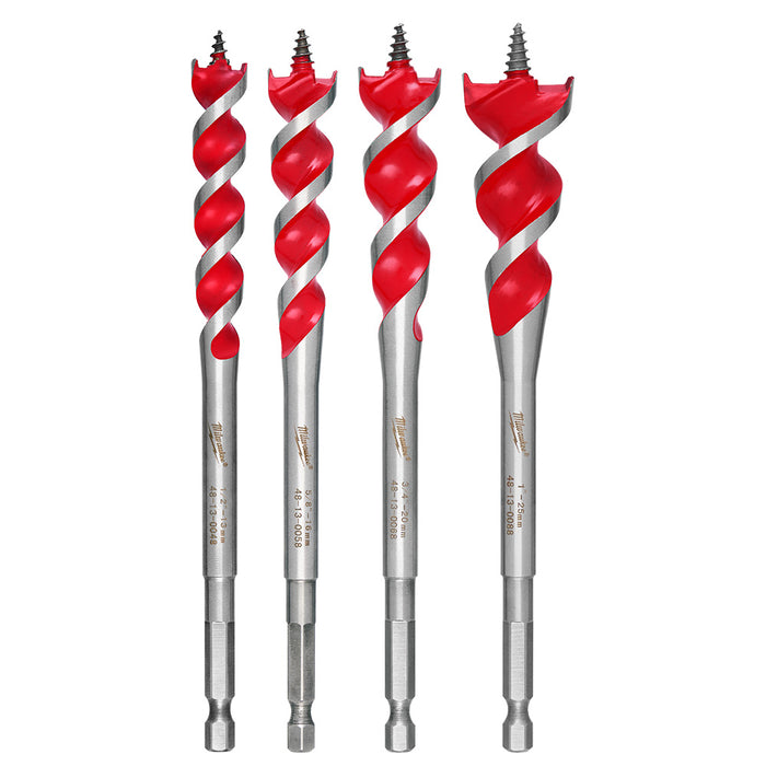 Milwaukee 4 Pc Speed Feed Wood Bit Set