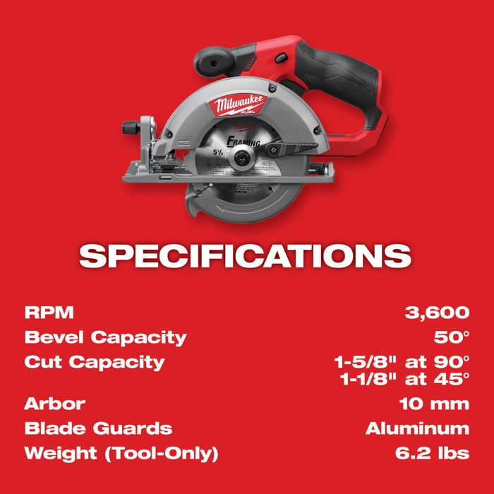 Milwaukee M12 FUEL Cordless 5-3/8" Circular Saw - Tool Only