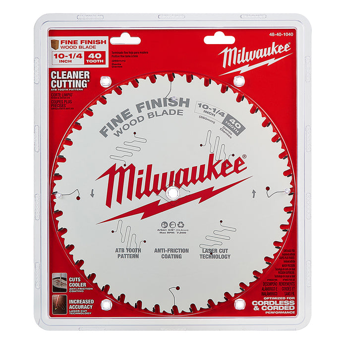 Milwaukee 10-1/4" x 40T Fine Finish Circular Saw Blade