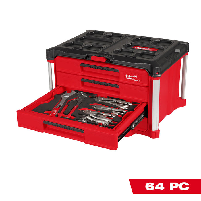 Milwaukee 64 pc. PACKOUT 4-Drawer Tool Box Hand Tool Set