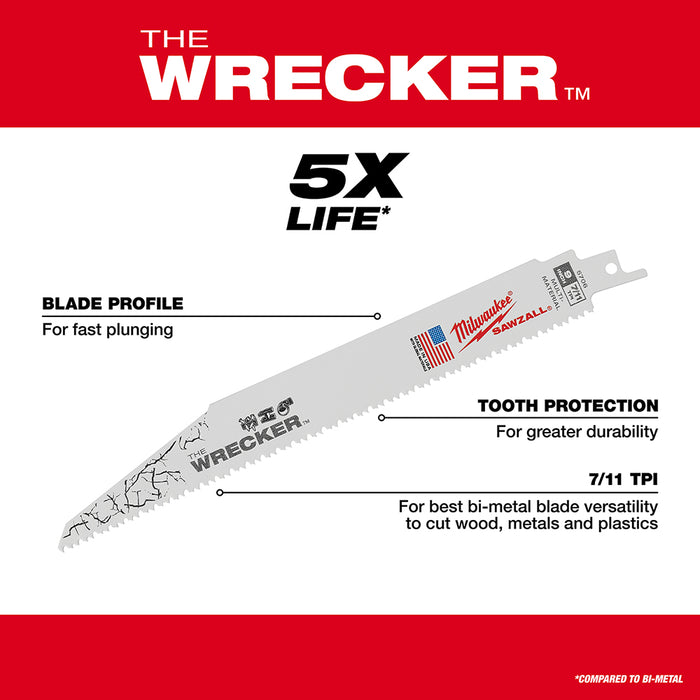 Milwaukee 5-Piece Demolition SAWZALL Blade Set