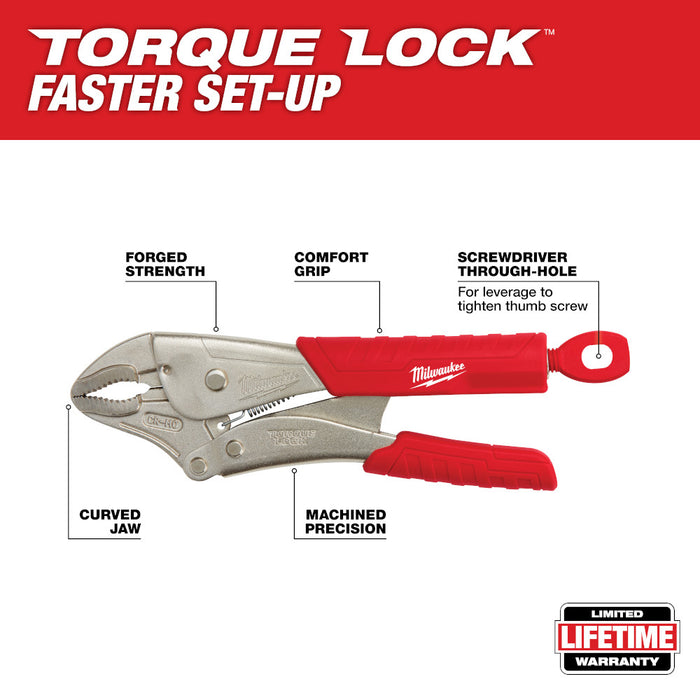 Milwaukee TORQUE LOCK Curved Jaw Locking Pliers w/ Grip