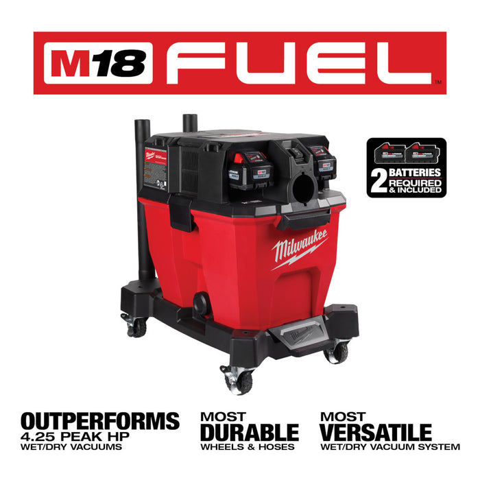 Milwaukee M18 FUEL 9 Gallon Dual-Battery Wet/Dry Vacuum Kit