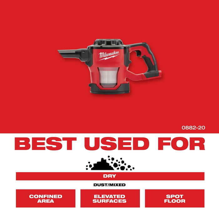 Milwaukee M18 Cordless Compact Vacuum - Tool Only