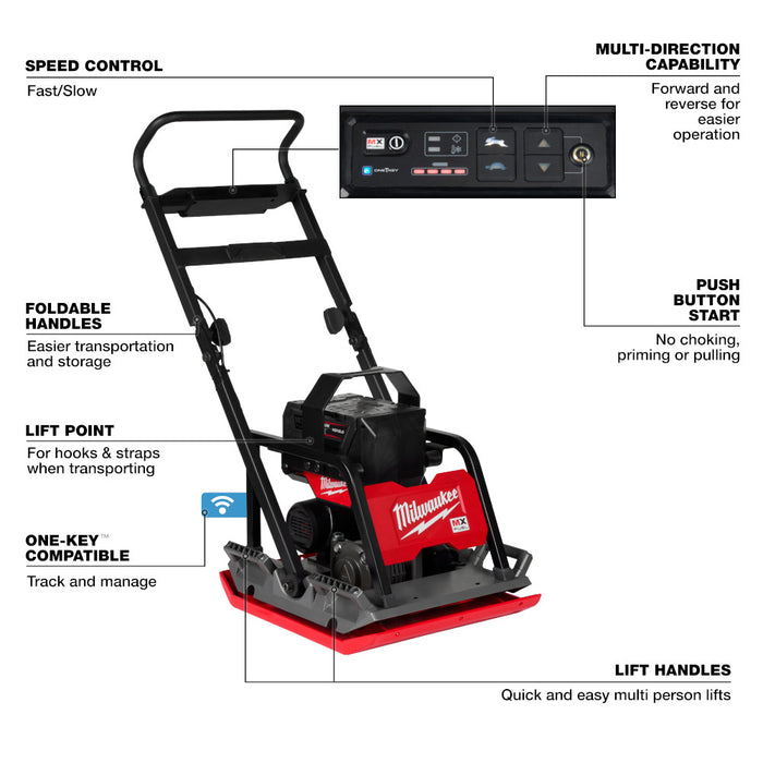 Milwaukee MX FUEL™ 20" Plate Compactor Kit