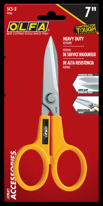 Olfa SCS-2 7" Serrated-Edge Stainless Steel Scissors