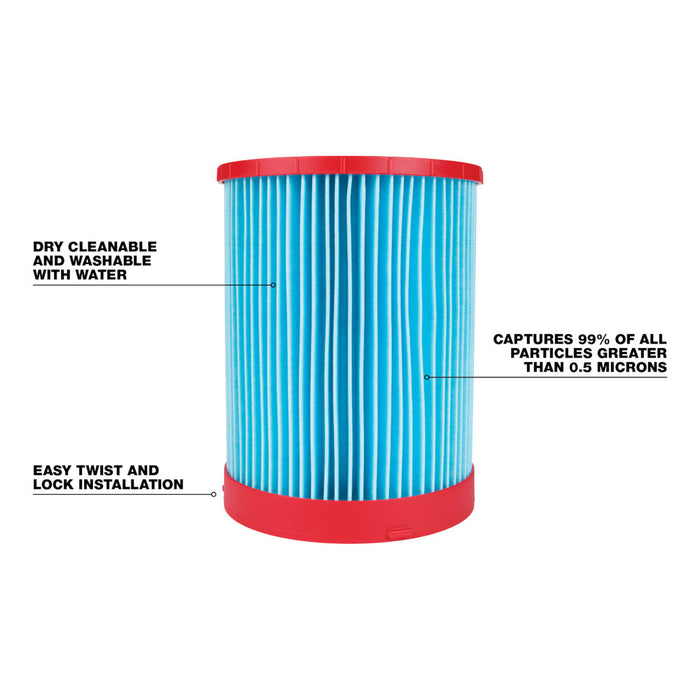 Milwaukee Large Wet/Dry Vacuum High Efficiency Filter