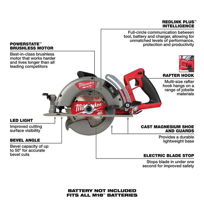 Milwaukee M18 FUEL Cordless Rear Handle 7-1/4" Circular Saw - Tool Only