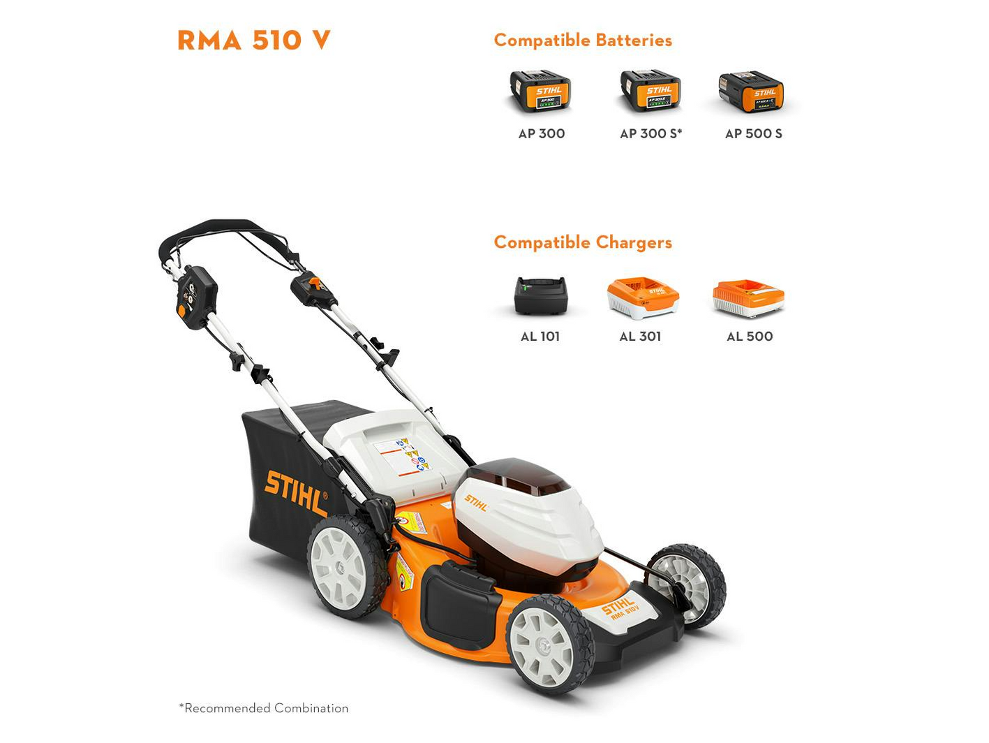 STIHL RMA 510V Self Propelled Cordless Lawn Mower Kit (AP System ...