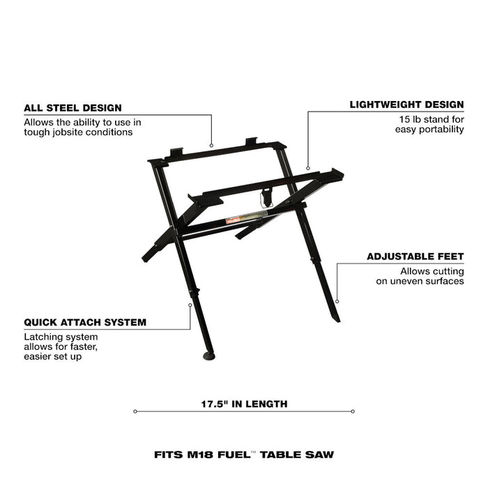 Milwaukee Folding Table Saw Stand