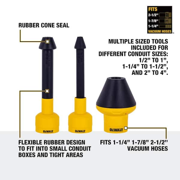 Dewalt 3 pc. Conduit Line Puller Vacuum Attachment Kit