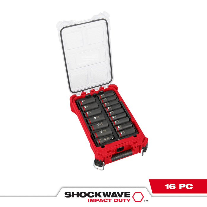 Milwaukee 16 pc. SHOCKWAVE Impact Duty 3/8" Drive METRIC Socket PACKOUT Set