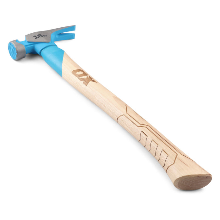 OX Pro 18 oz. Milled Face Hickory Handle Framing Hammer