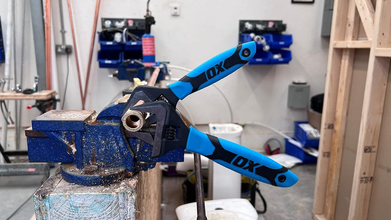 OX Pro 8" Wide Jaw Adjustable Wrench