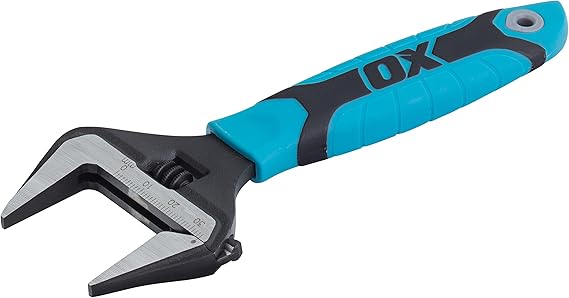 OX Pro 8" Wide Jaw Adjustable Wrench