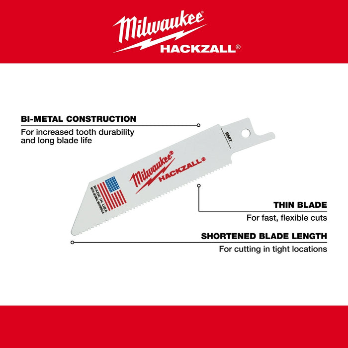 Milwaukee M12™ Hackzall™ Blade 4" (5 Pack) - EMT/Tube