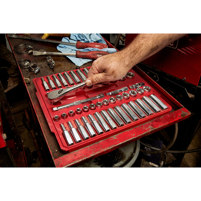 Milwaukee 3/8" Drive 56PC Ratchet & Socket Set - SAE & Metric