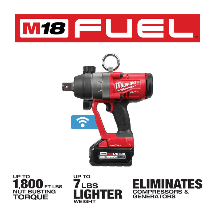 Milwaukee M18 FUEL Cordless 1" High Torque Impact Wrench with ONE-KEY Kit