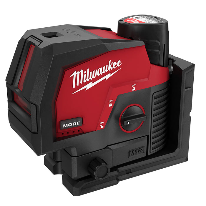 Milwaukee M12™ Green Cross Line & Plumb Points Laser Kit