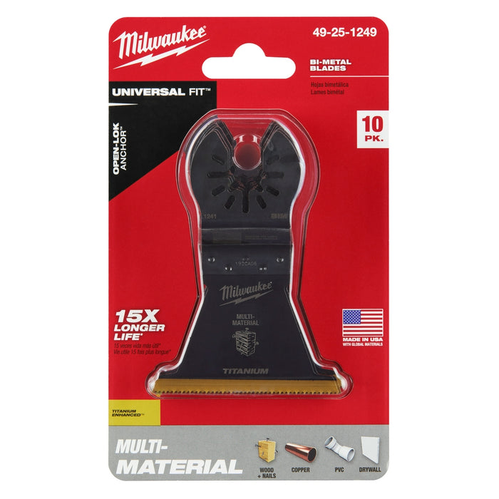 Milwaukee OPEN-LOK Titanium Enhanced Bi-Metal Multi-Material Multi-Tool Blades