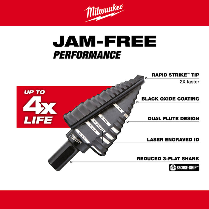 Milwaukee 4-Piece Step Drill Bit Set