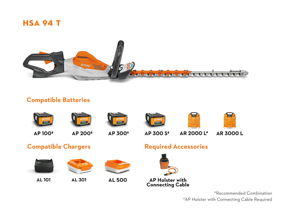 STIHL HSA 94T 24" Battery Powered Hedge Trimmer - Tool Only