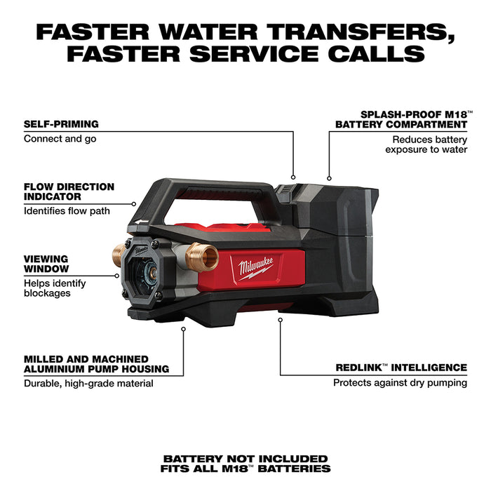 Milwaukee M18 Cordless Transfer Pump  - Tool Only