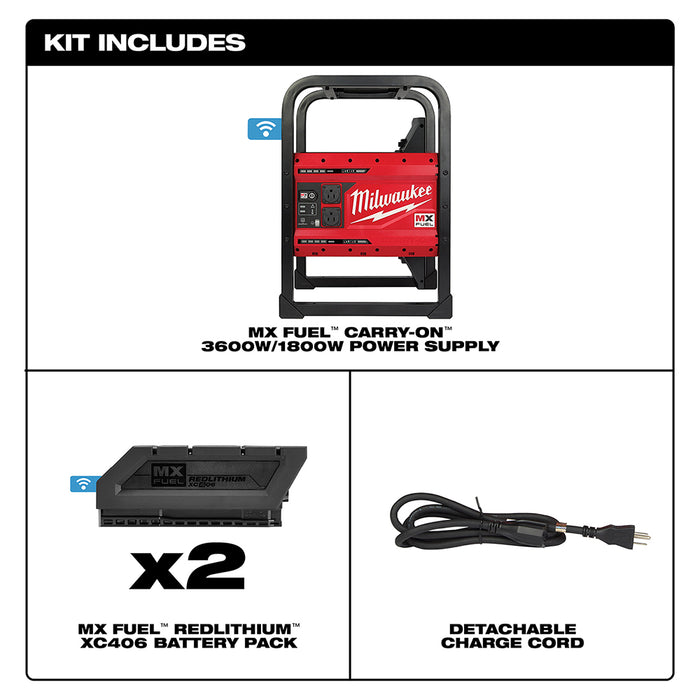 Milwaukee MX FUEL CARRY-ON 3600W/1800W Power Supply