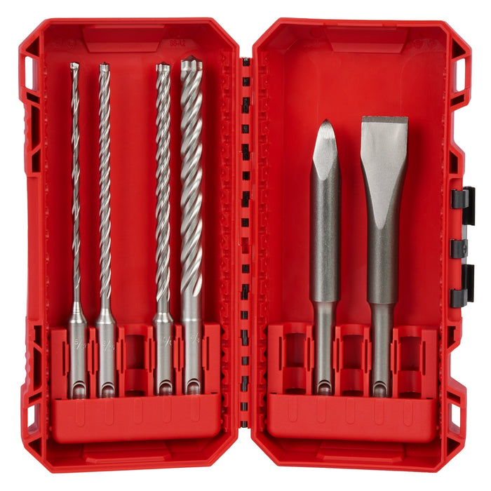 Milwaukee SDS Plus MX4 4-Cutter & Chisel Kit - 6 Piece