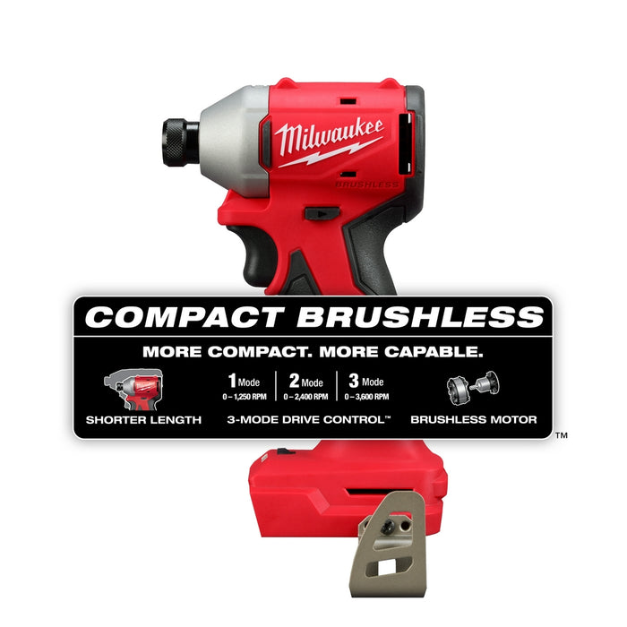 Milwaukee M18 Compact Brushless 1/4" Impact Driver - Tool Only