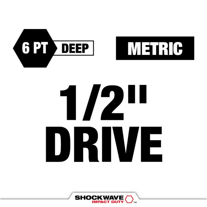 Milwaukee SHOCKWAVE Impact Duty™ 1/2" Drive 3 pc. Metric Lug Nut Socket Set